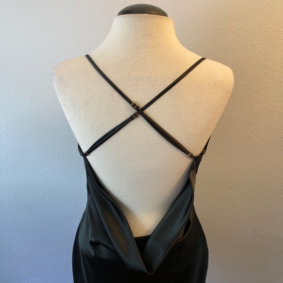 Want My Look Black Satin Dress Size Small - Picture 4 of 8